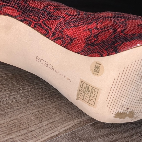 BCB Generation Red Snake Pattern Heels, Party Shoe, Pointy Toe, Stilettos Heels - Picture 3 of 7